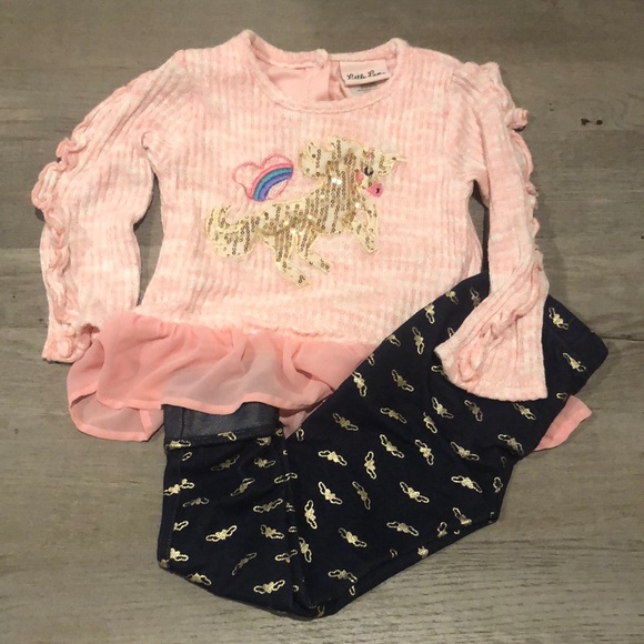 Little Lass Unicorn Sweater & Matching Jeggings (4T)